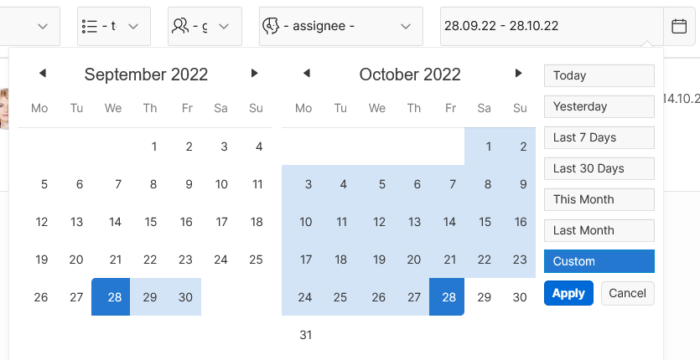 date range picker