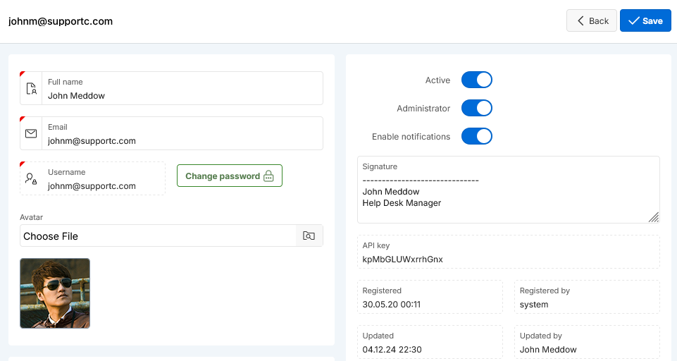 agent details