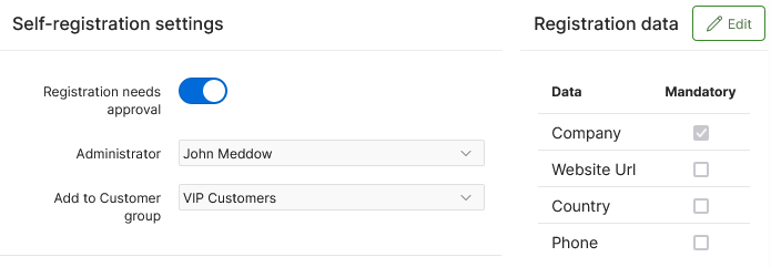 Customer self-registration