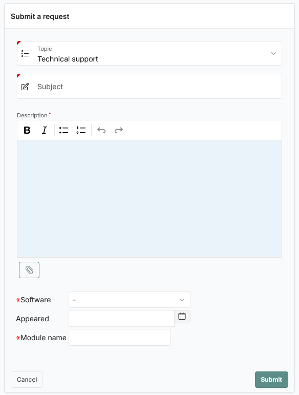 submit request