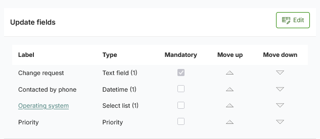 update form fields